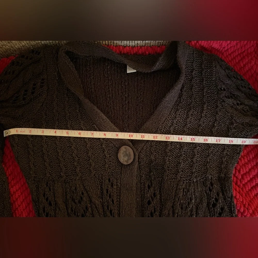 Tweeds Loose Knit 3/4 sleeve Cardigan - Picture 6 of 10